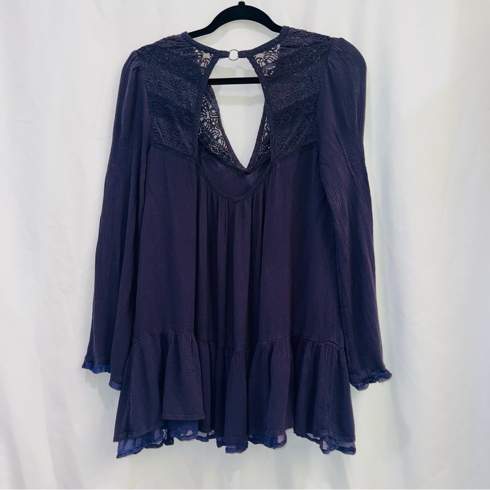 Free People One Night Bohemian Mini Dress Tunic Women's Sz Small - Picture 3 of 9